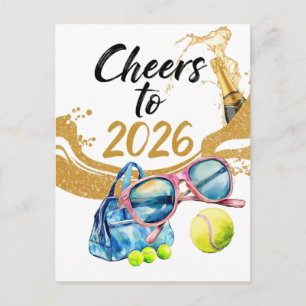 Tennis 2026 Neujahrsfeier Postkarte