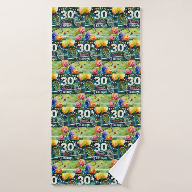Tennis 30. Geburtstag Badehandtuch (Badehandtuch)
