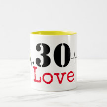 Tennis 30. Geburtstag Tennisball und Liebe Nummer