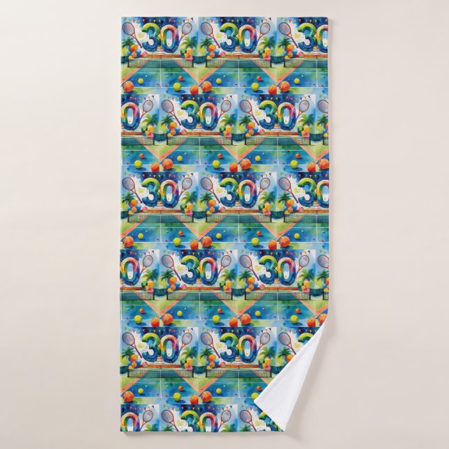 Tennis 30e anniversaire (Serviette de bain)