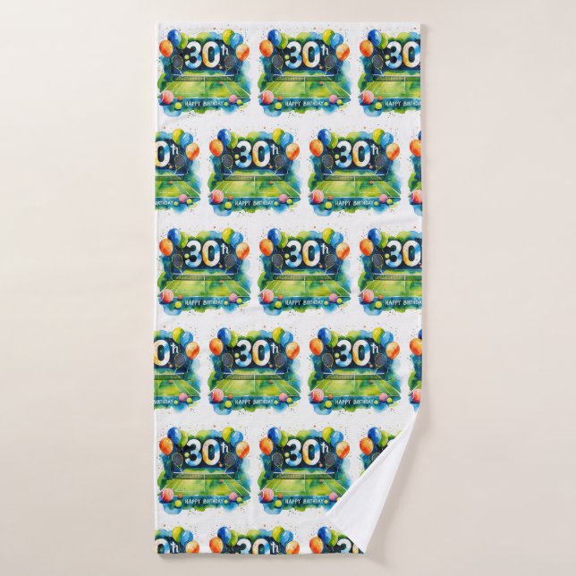 Tennis 30e anniversaire (Serviette de bain)