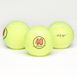 Tennis 40. Geburtstag 40 Lieben Mongram Tennis Bal Tennisbälle