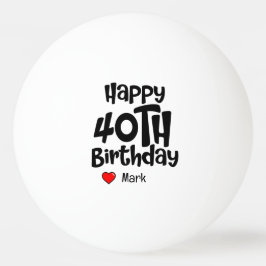 Tennis 40. Geburtstag Tischtennisball