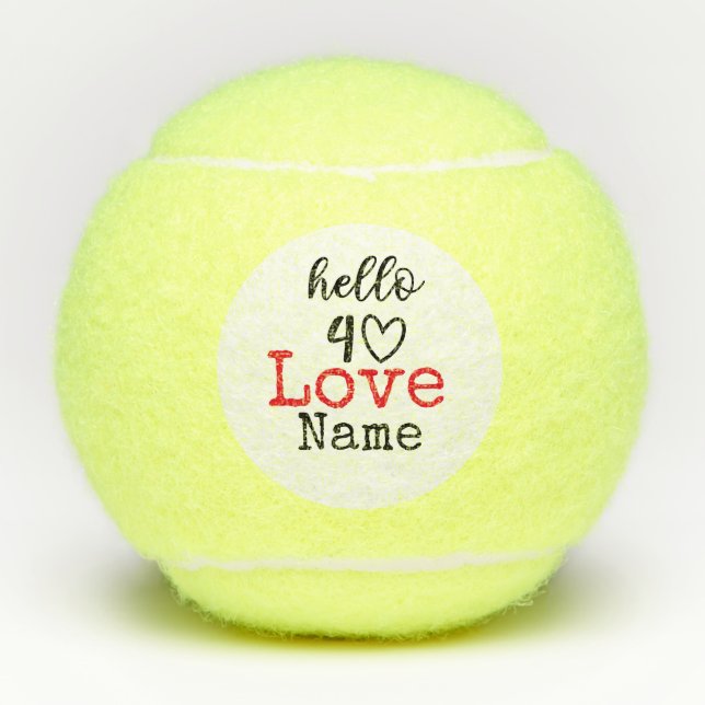 Tennis 40e Anniversaire balle avec amour et nom (Devant)