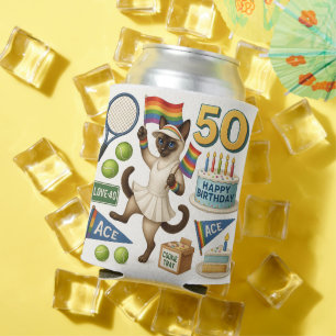 Tennis 50. Geburtstag für Cat Lovers Dosenkühler
