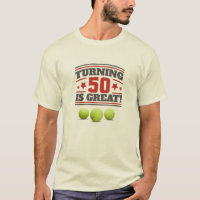 Tennis 50. Geburtstag ist großartig mit Kugeln und
