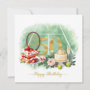 Tennis 50. Geburtstag Tennisball Schläger