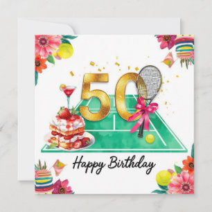 Tennis 50. Geburtstag Tennisball Schläger