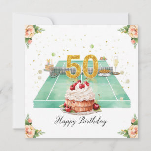 Tennis 50. Geburtstag Tennisball Schläger