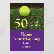Tennis 50. und fabelhafte Geburtstagsparty Einladu