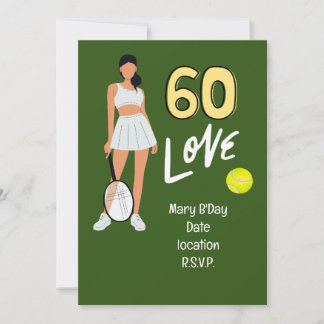 Tennis 60. Geburtstag für Frauenspieler Einladung