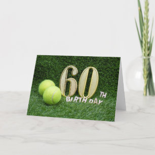 Tennis 60. Geburtstag mit 60 und Bälle Karte