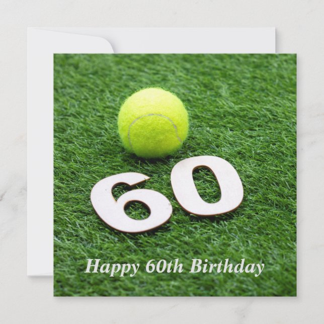 Tennis 60. Geburtstag mit Tennisball Karte (Vorderseite)