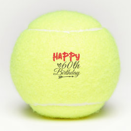 Tennis 60e anniversaire avec balle de tennis et no
