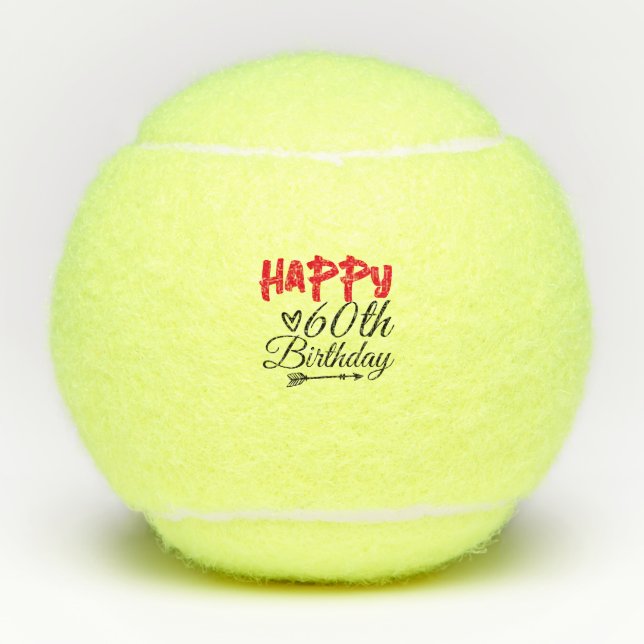 Tennis 60e anniversaire avec balle de tennis et no (Devant)