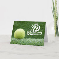 Tennis 70. Geburtstag mit Ball auf grünem Gras