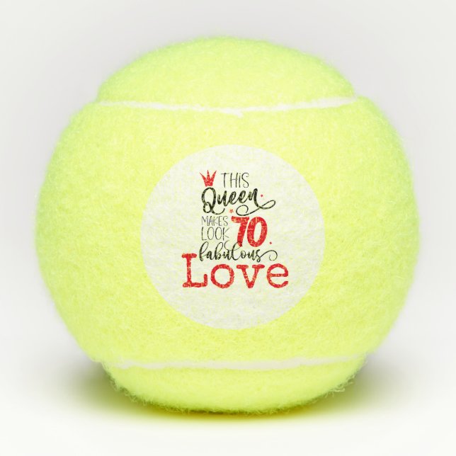 Tennis 70e Anniversaire balle de tennis et numéro  (Devant)
