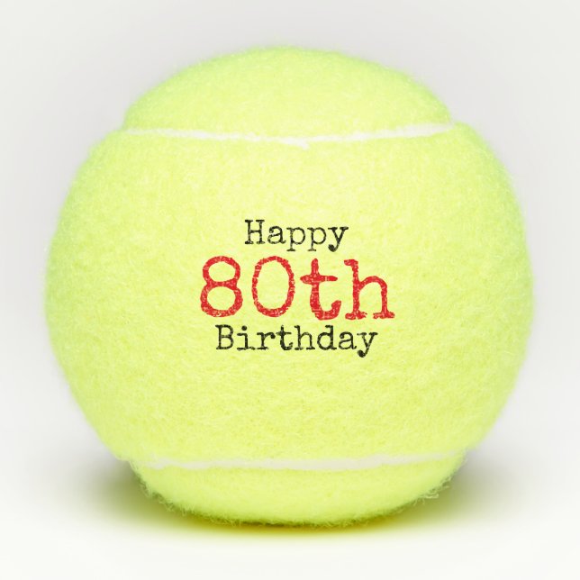 Tennis 80e anniversaire avec balle de tennis et no (Devant)