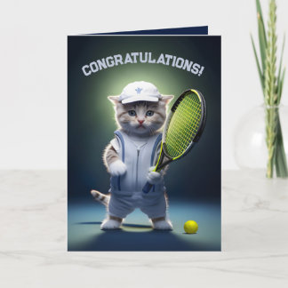Tennis Ace Kitten Dankeskarte