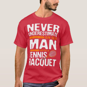 Tennis Alter Mann mit Racques Men Vater Opa Gif T-Shirt