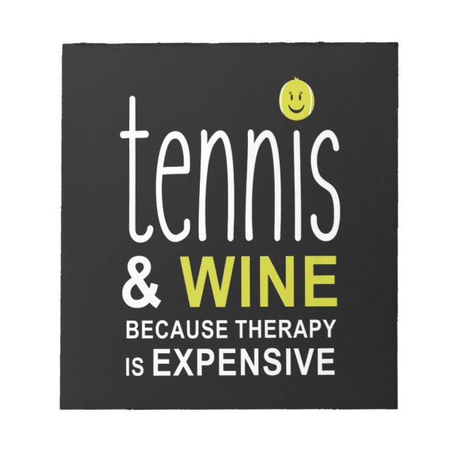 Tennis and Wine Premium Notizblock (Vorderseite)