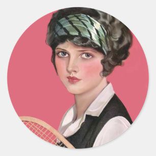 Tennis Anyone Runder Aufkleber