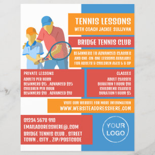Tennis Art Design, Tennisunterricht/Unterricht Flyer