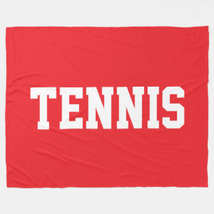 TENNIS Athletik Sportlich Weiße Schrift Auf Hellro Fleecedecke