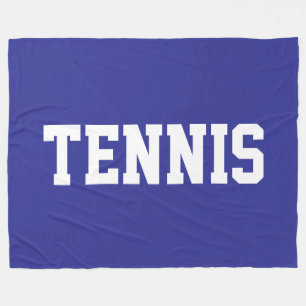 TENNIS Athletik Sportlich Weiße Schrift Auf Tiefbl Fleecedecke