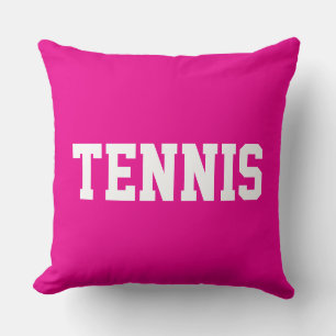 TENNIS Athletischer weißer Text auf farbenfrohem k Kissen