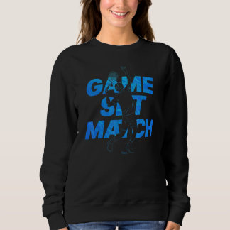 TENNIS AUFschlag ASS SPORTART SCHLÄGER SPIEL BLAU Sweatshirt