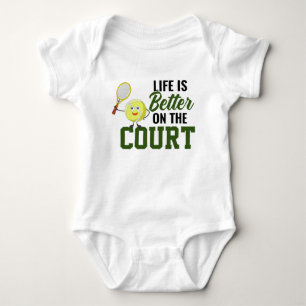 Tennis Baby Life ist besser auf dem Platz lustig Baby Strampler
