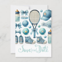 Tennis Baby Shower für Baby Boy Blue thematisiert