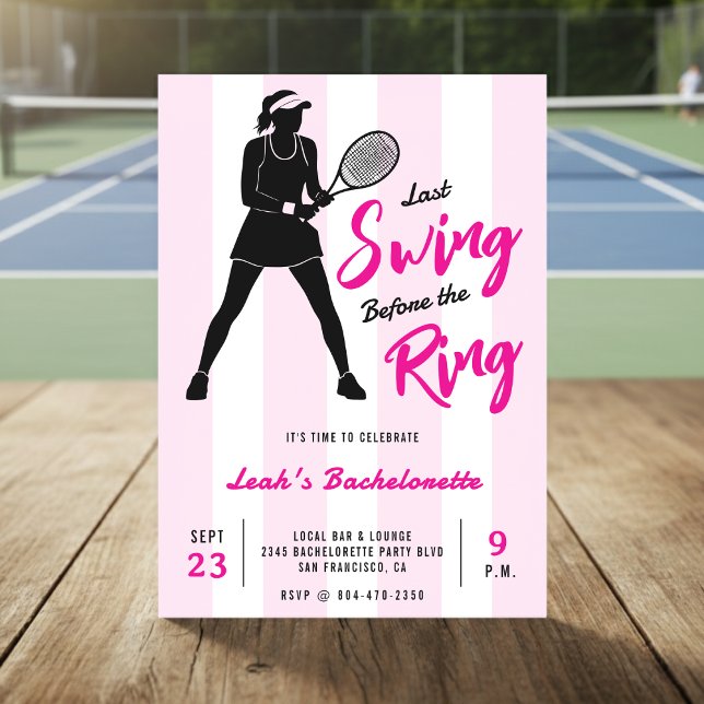 Tennis Bacheloretette Last Swing Before the Ring Einladung (Von Creator hochgeladen)