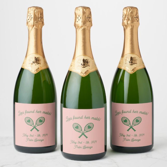 Tennis Bachelorette Label für Lebensmittel und Get (Flaschen)