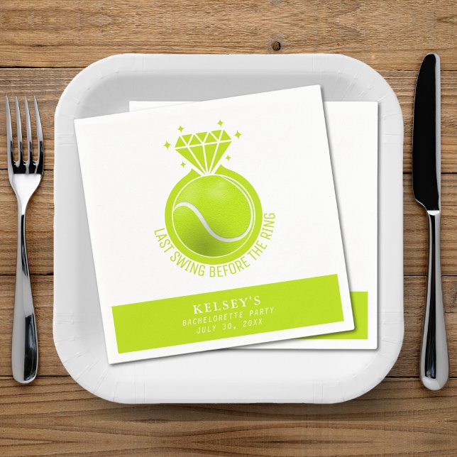 Tennis Bachelorette Letzte Swing vor dem Ring Serviette (Tennis Bachelorette Last Swing Before the Ring Napkins
)