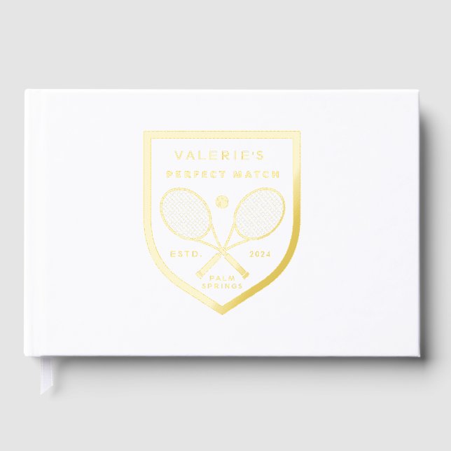 Tennis Bachelorette Livre d'Or Photo de Mariage Pa (Recto)