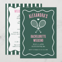 Tennis Bachelorette party preppy green