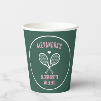 Tennis Bachelorette party preppy green Pappbecher