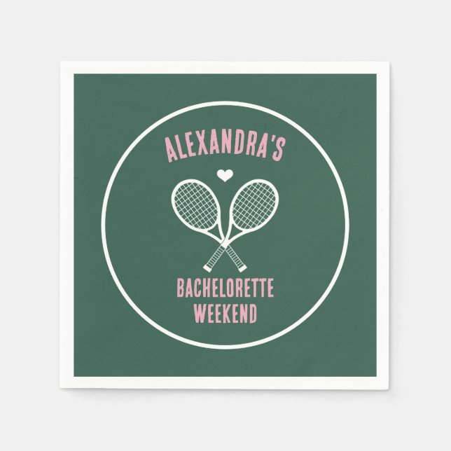 Tennis Bachelorette party preppy green Serviette (Vorderseite)