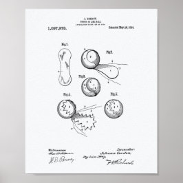 Tennis Ball 1914 Weißbuch zum Thema Patentkunst Poster