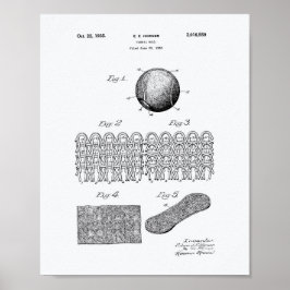 Tennis Ball 1935 Weißbuch zum Thema Patentkunst Poster