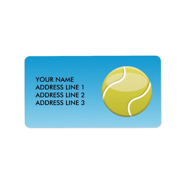 Tennis Ball Adressaufkleber (Vorne)
