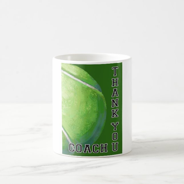 Tennis Ball Art Danke Coach Kaffeetasse (Mittel)