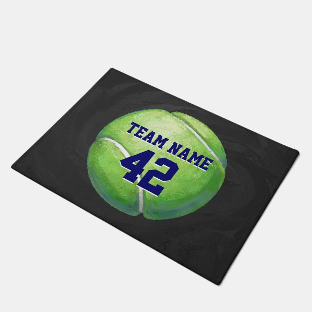 Tennis Ball Art Fußmatte (Schrägansicht)