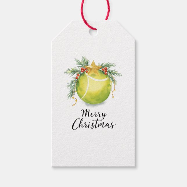 Tennis Ball Christmas  Geschenkanhänger (Vorderseite)