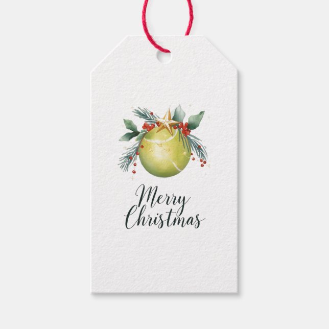 Tennis Ball Christmas  Geschenkanhänger (Vorderseite)