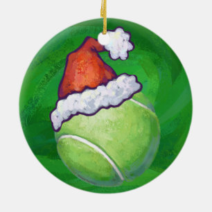 Tennis Ball Christmas Green Keramikornament