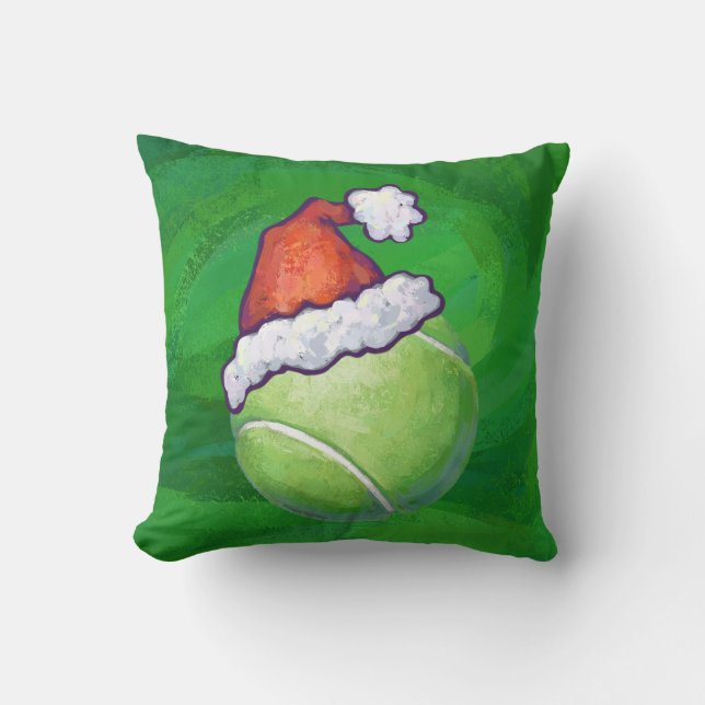 Tennis Ball Christmas Green Kissen (Vorderseite)