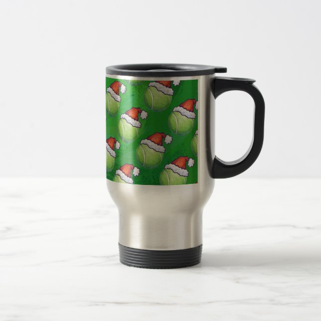 Tennis Ball Christmas Green Reisebecher (Rechts)